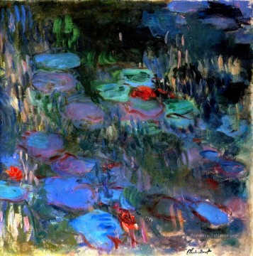 Les Nymphéas Reflets des Saules pleureurs moitié droite Claude Monet Peinture à l'huile